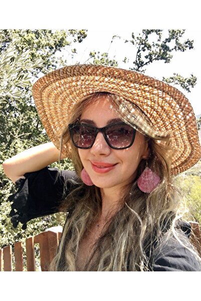 özde dekor Real Oyster / Sea Shell Earrings (PURPLE) Gold Color Detail