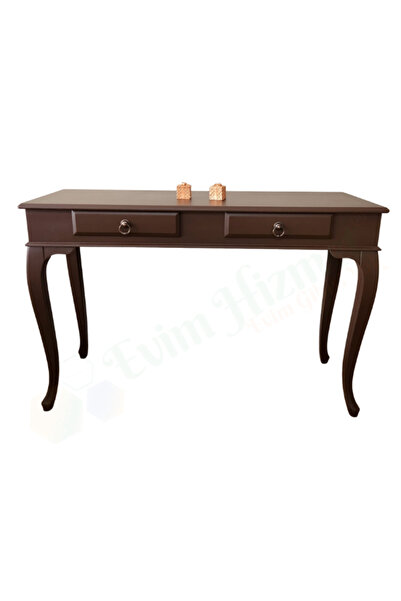 Evim Hizmet Lükens 100 Cm Çekmeceli Koyu Kahverengi Makyaj Masası