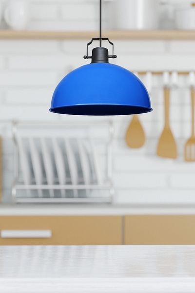 Art&Gift Blue Kugel Metal Pendant Lamp - Kitchen, Chandelier, Office, Hall, Cafe and Ceiling Lighting