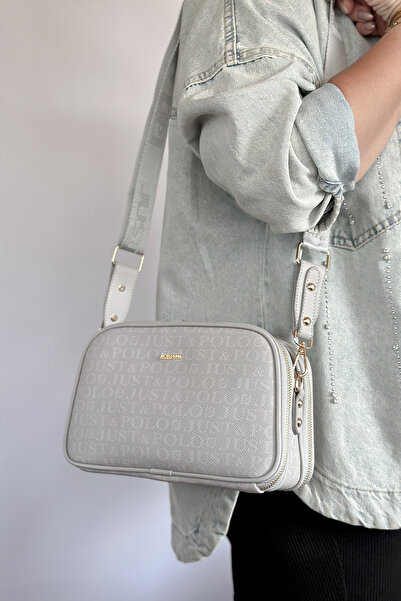 Just Polo S4 Medium - 5 Compartments Casual Women's Shoulder Bag 2053 Grey