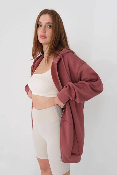Addax Übergroßes Sweatshirt mit Reißverschluss H9520-asn75