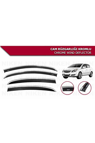 Niken Opel Corsa D Kromlu Cam Rüzgarlığı Niken 2007 sonrası uyumlu