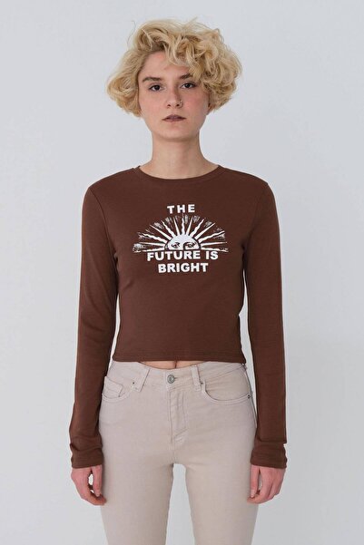 Addax The Future Is Bright Printed Blouse P1009-asn74