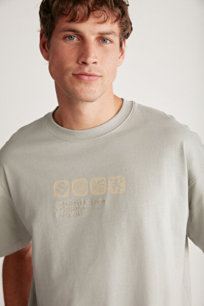 GRIMELANGE Vance Oversize Gray Single T-shirt