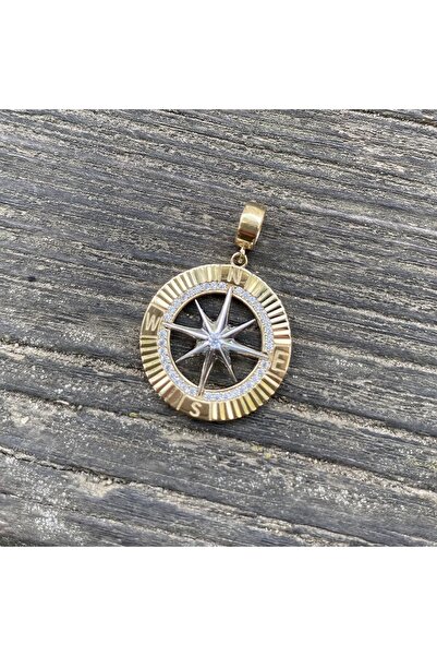 DİLEK KUYUMCULUK Pusula altın kolye ucu