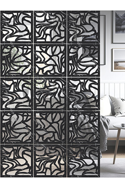 standarts Makta ® Lazer Kesim Sarkıt Paravan, Ahşap Seperatör, Oda Bölücü 4'l...