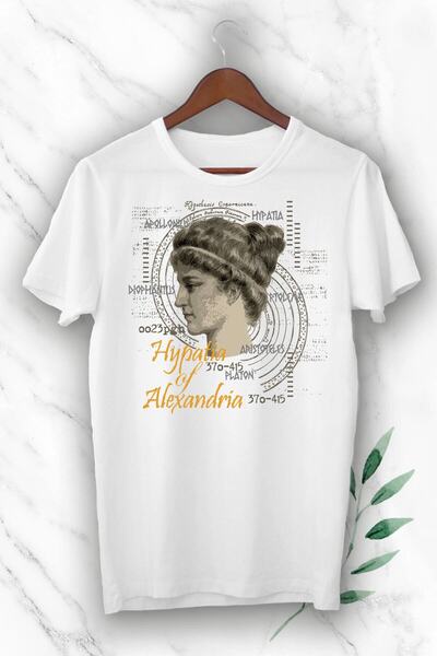 Pisa Art Μπλουζάκι με στάμπα Unisex White Women Mythology Philosopher Hypatia