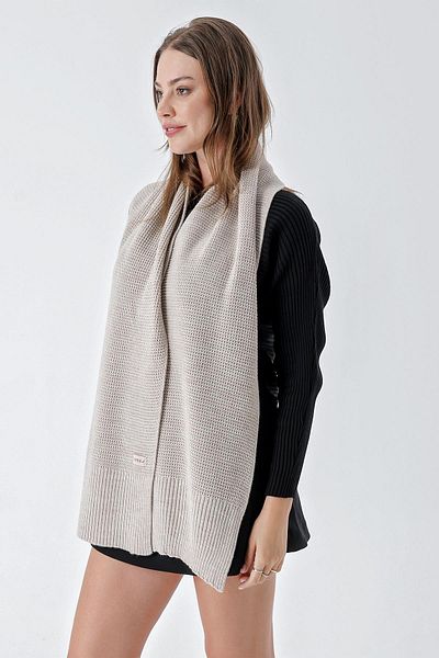 CHUBA Eșarfă detaliată din tricot moale pentru femei, bej 24W1321