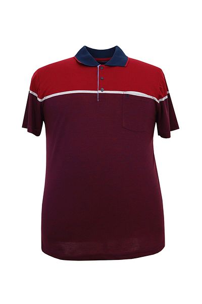 marufshop Ανδρικό T-Shirt Polo Neck Pique Claret Red με τσέπη