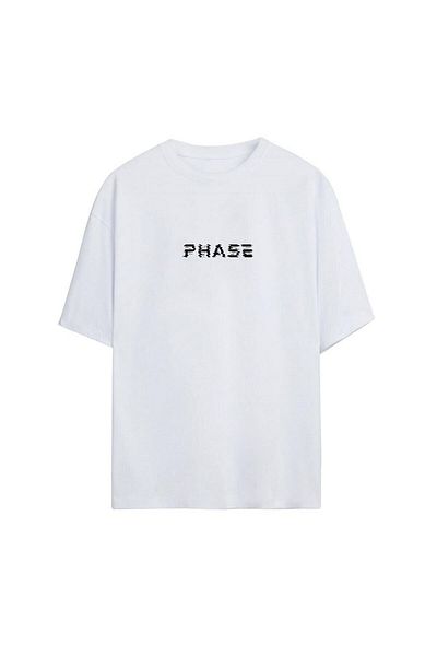 Pisa Art Μπλουζάκι Phase πίσω και μπροστά εμπριμέ 100% βαμβακερό oversize λευκό