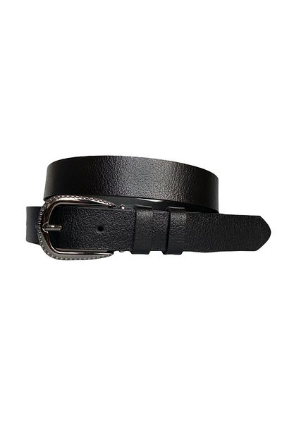 GoDeri 100% piele naturală cu cataramă neagră nichel, centură neagră subțire pentru femei, 3 cm=3cm-kdn-30