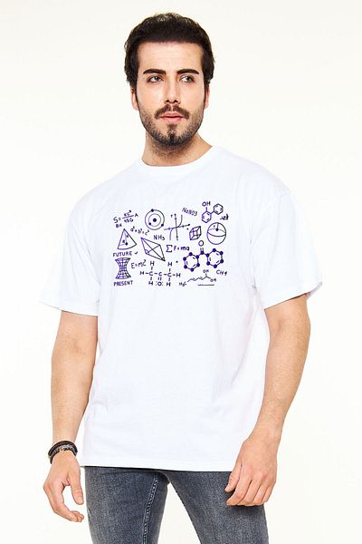 Pisa Art Μπλουζάκι χημικής εκτύπωσης λευκό Unisex Oversize