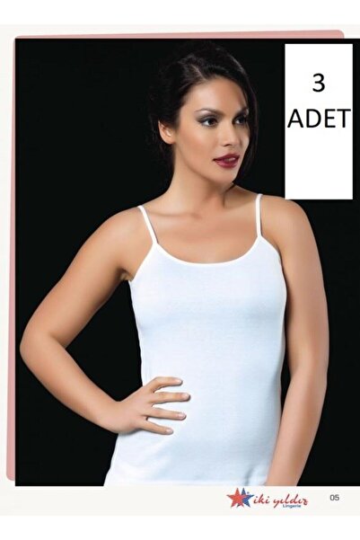 İki Yıldız Tricou pentru femei, 3 piese, cu curele din frânghie din bumbac