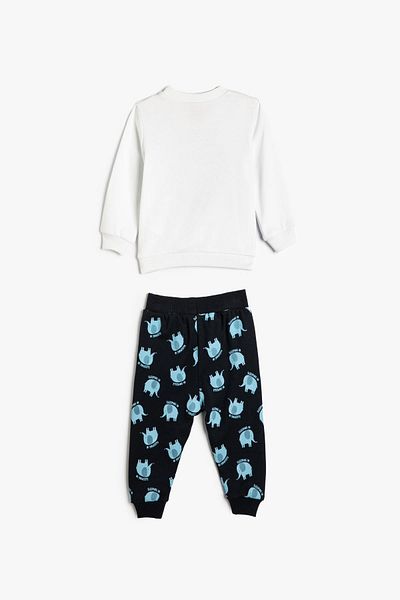 Koton Baby Boy Ecru Top and Bottom Set