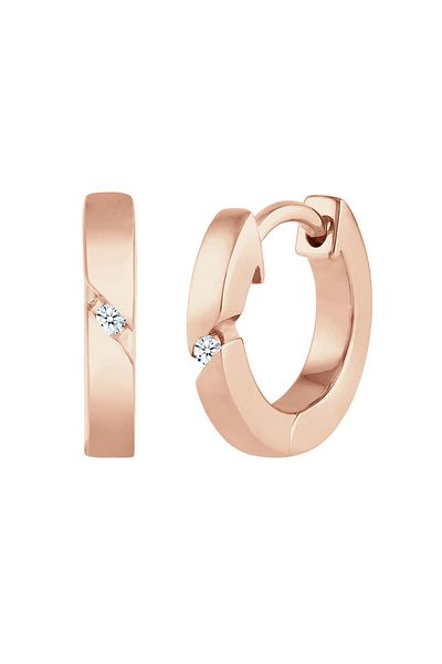 ELLI Ohrringe Creolen Temel Diamant (0,03 ct.) 925 Silber