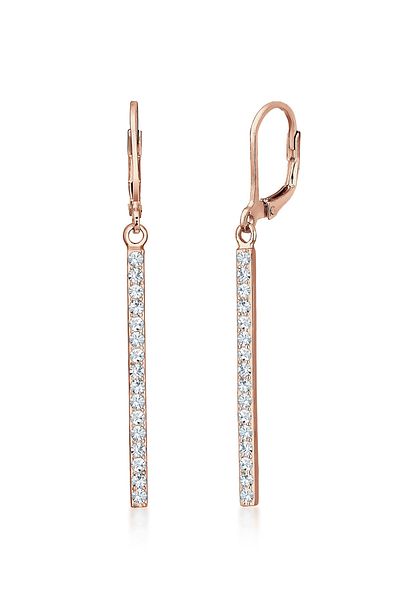 ELLI Ohrringe Geo Stab Sparkling Kristal 925 Gümüş