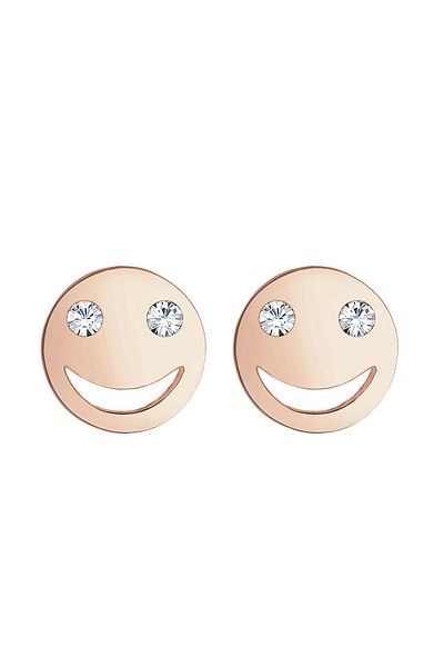 ELLI Ohrringe Smiley Face Emoji Kristalle 925 Silber