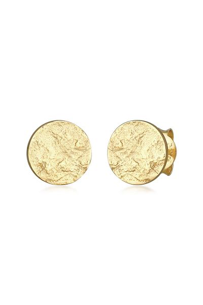 ELLI Ohrringe Stecker Plättchen Disk Rund Antik Silber 925