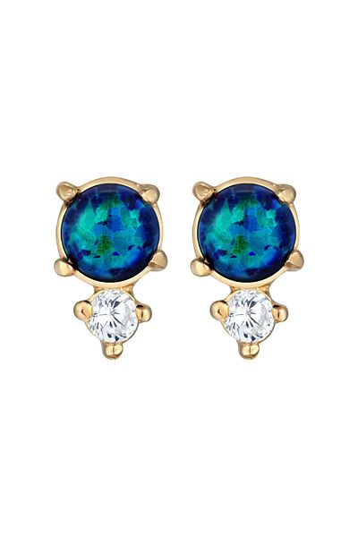 ELLI Ohrringe Geo Kreis Zirkonia Opal Trend 925 Sterling Silber