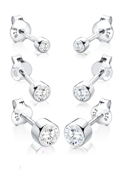 ELLI Ohrringe Basic Set Zirkonia 925 Sterling Silber