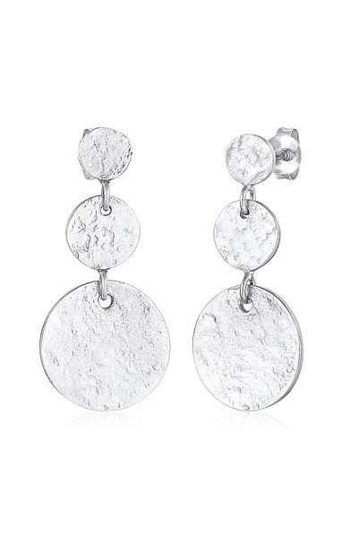 ELLI Ohrringe Ohrhänger Plättchen Vintage Antik 925 Silber