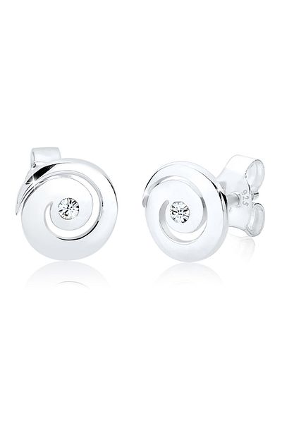 ELLI Ohrringe Spirale Kristalle Funkelnd 925 Silber