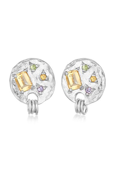 HAZE & GLORY Ohrringe Ohrstecker Iolith Granat - Liza 925 Silber