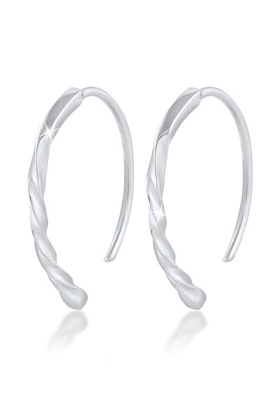 ELLI Ohrringe Creolen Geo Oval Twist Design Trend 925 Silber