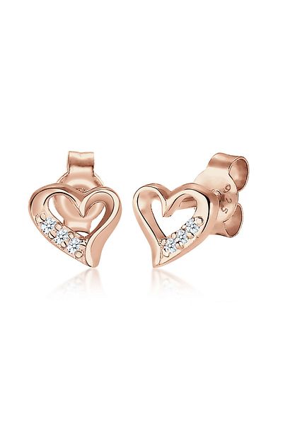 ELLI Ohrringe Herz Liebe Diamant (0,03 ct.) 925 Silber