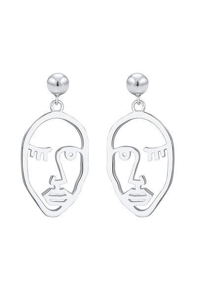 ELLI Ohrringe Ohrhänger Gesicht Design Blogger Trend 925 Silber