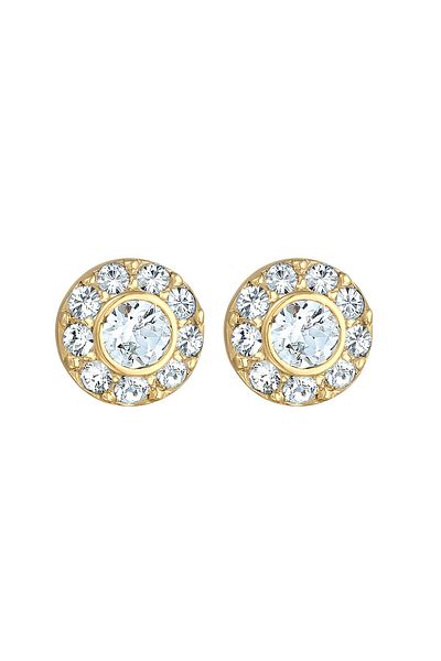 ELLI Ohrringe Kristall Rund Glamourös Ohrstecker 925 Silber