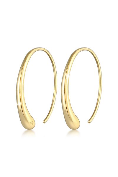 ELLI Ohrringe Creole Tropfen Oval Offen Basic 925 Silber