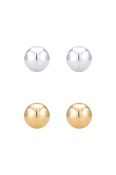 ELLI Ohrringe 2er Set Kreis Bicolor Geo 925 Silber vergoldet
