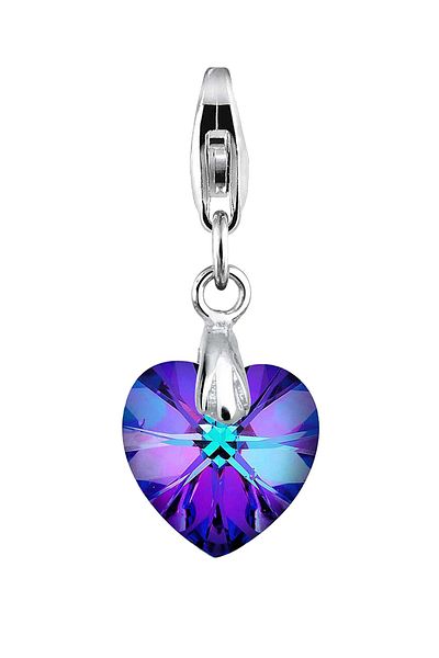 ELLI Charm Herz Love Kristal 925 Ayar Gümüş