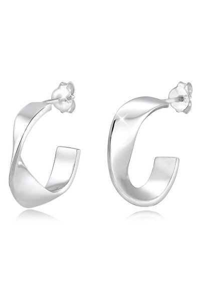 ELLI Ohrringe Creolen Hänger Basic Geo Gedreht Twist 925 Silber