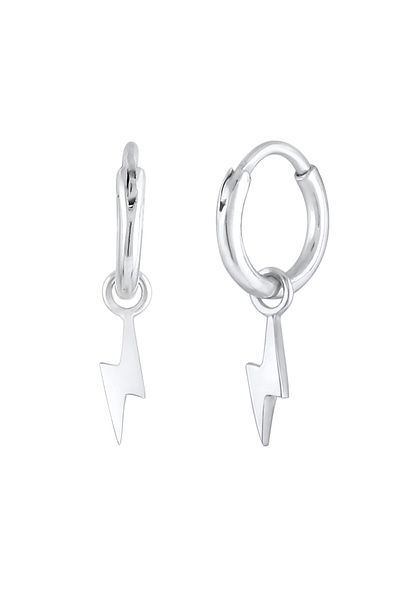 ELLI Ohrringe Creolen Ohrhänger Blitz Symbol Basic 925 Silber