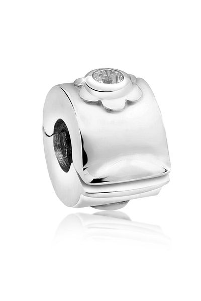 Nenalina Charm Stopper Bead Blume Zirkonia 925 Silber