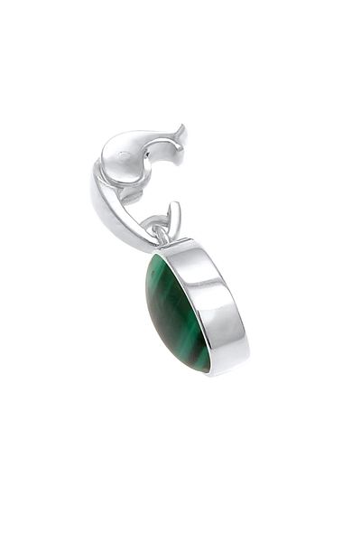 Nenalina Anhänger Edelstein Malachit Cabochon Oval 925 Silber