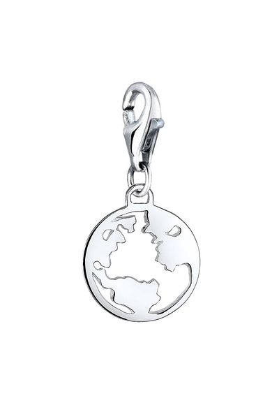 Nenalina Charm Anhänger Globus Weltkugel Cut-Out 925er Silber