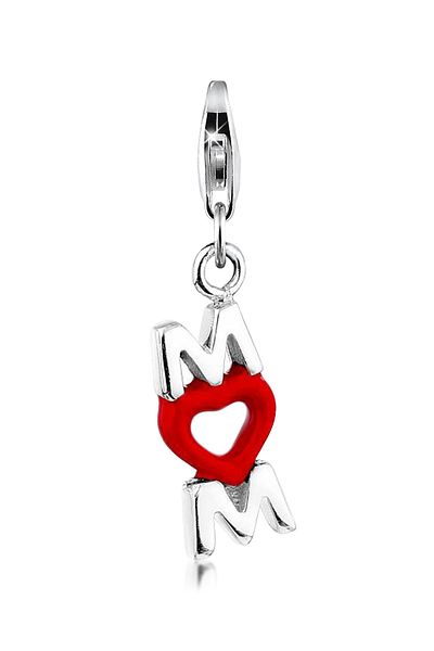 Nenalina Charm Mom-Anhänger Herz Emaille Muttertag 925er Silber