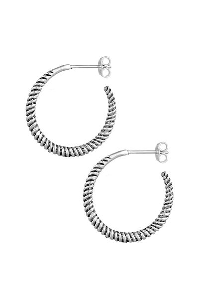 HAZE & GLORY Ohrringe Creolen Ohrstecker gedreht - La Nuit 925 Silber