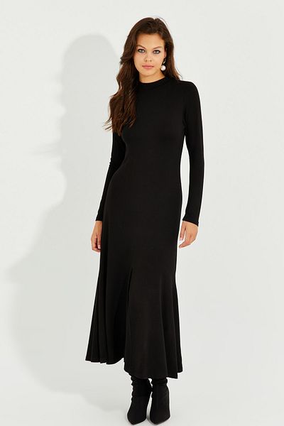 Cool & Sexy Women's Black Skirt Flounced Backless Maxi Dress BK1692
