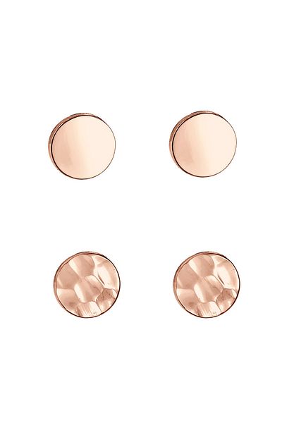 ELLI Ohrringe Set Geo Ohrstecker gehämmert glänzend 925 Silber