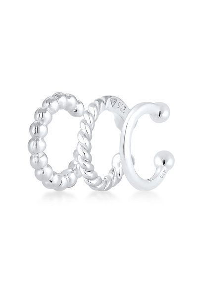 ELLI Ohrringe Earcuff 3er Set Kugel Geo Minimal 925 Silber