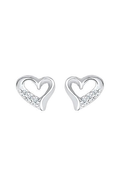 ELLI Ohrringe Herz Liebe Diamant (0,03 ct.) 925 Silber