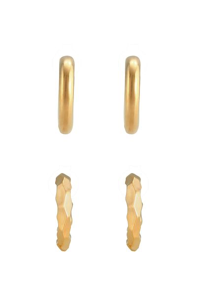ELLI Ohrringe 2er Creolen Set Minimal Basic Trend 925 Silber