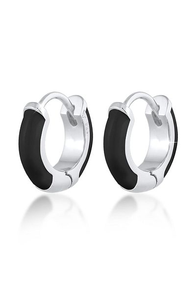 ELLI Ohrringe Creolen Hänger Emaille Modern 925 Silber
