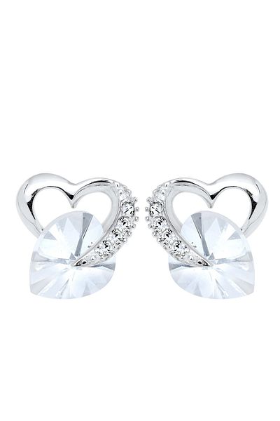ELLI Ohrringe Herz Liebe Kristalle 925 Gümüş Bal