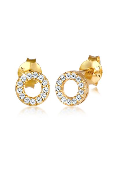 ELLI Ohrringe Stecker Kreis Diamant (0,13 ct.) 925 Silber