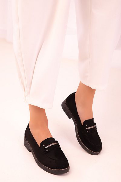 SOHO Black Suede Women's Casual Shoes 18335